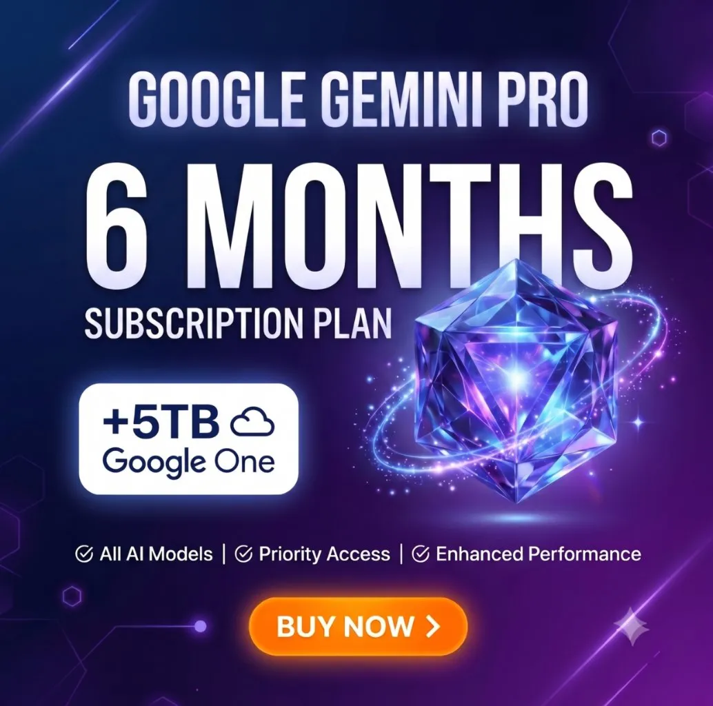 Google AI Pro 6 месяц + 5 ТБ хранилища | Gemini Pro, Veo, Nano Banana,