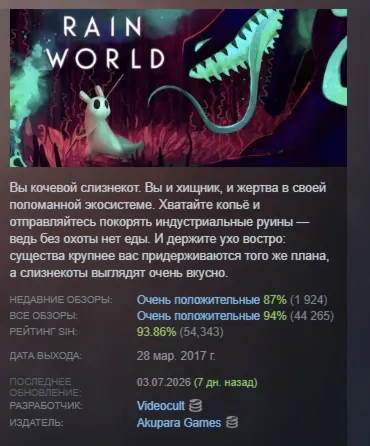 Rain World АВТОДОСТАВКА STEAM РОССИЯ
