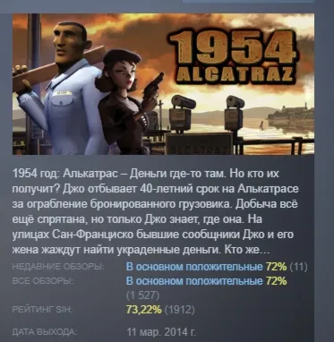 1954 Alcatraz АВТОДОСТАВКА STEAM РОССИЯ