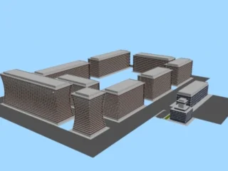 3D МОДЕЛЬ ОФИСНОГО РАЙОНА