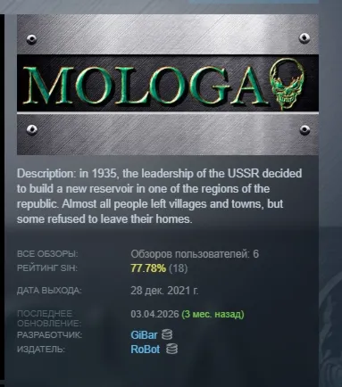 MOLOGA STEAM KEY REGION FREE GLOBAL+РОССИЯ