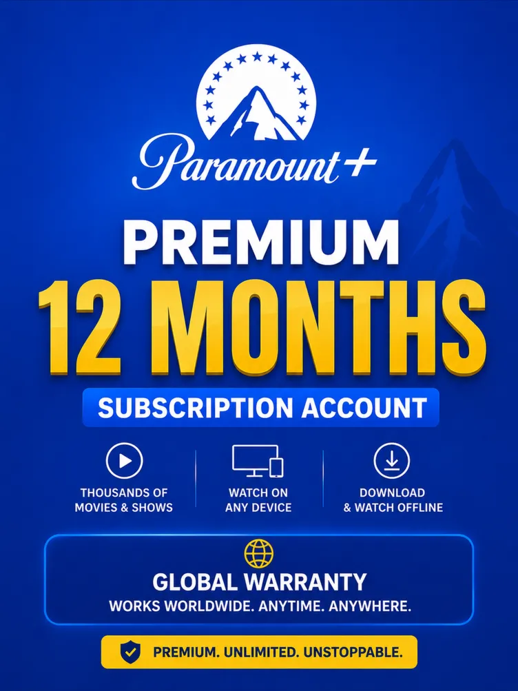 Paramount Plus: 12 месяцев подписки и глобальная гарантия.