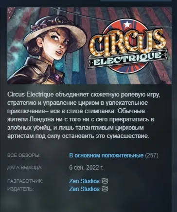 Circus Electrique АВТОДОСТАВКА STEAM РОССИЯ