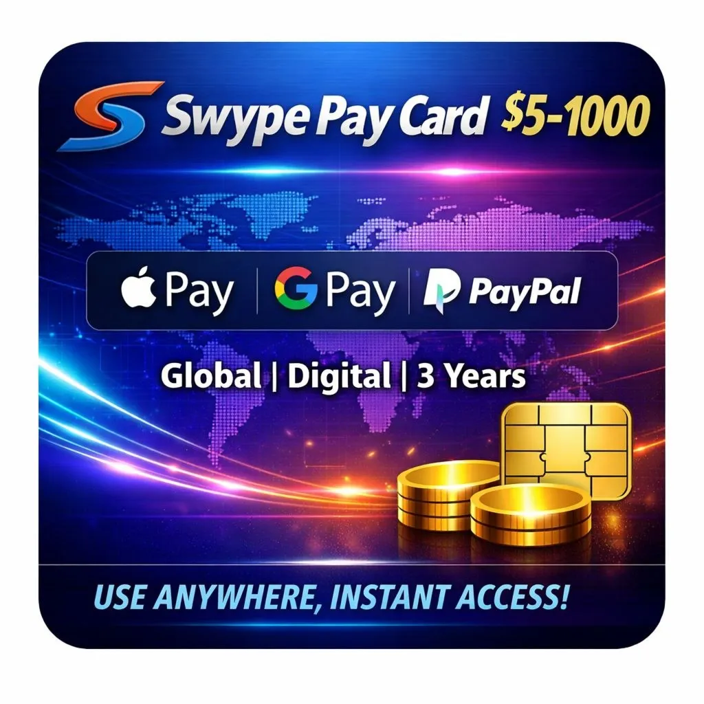 Swype Карта $5-$1000 | Apple Pay | Google Pay | PayPal | Глобально | 3 Года