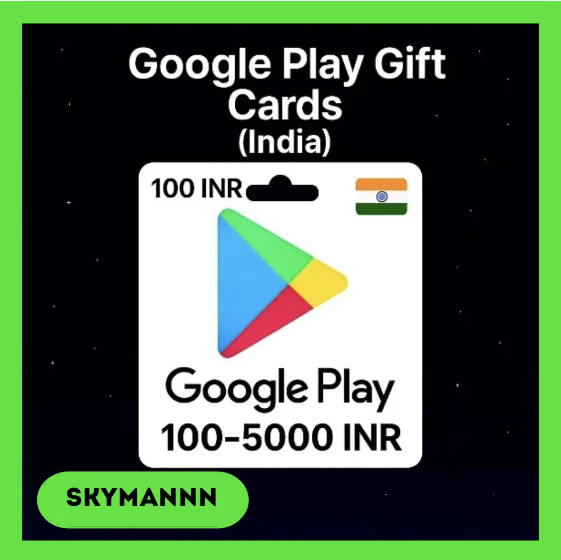 Google Play Gift Card 50-3000 INR ИНДИЯ АВТО ВЫДАЧА 24/7