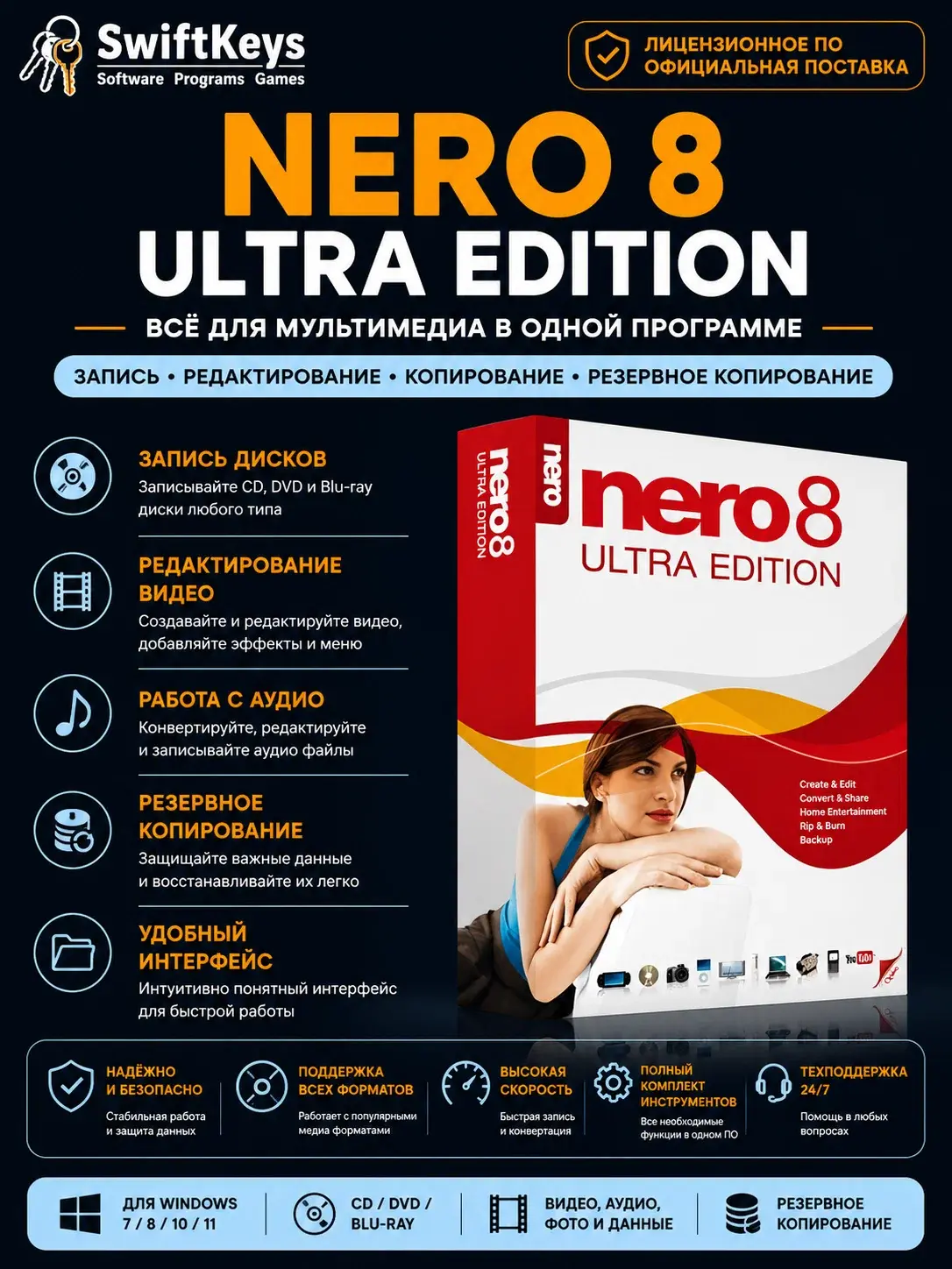 Nero 8 Ultra Edition / Бессрочная лицензия