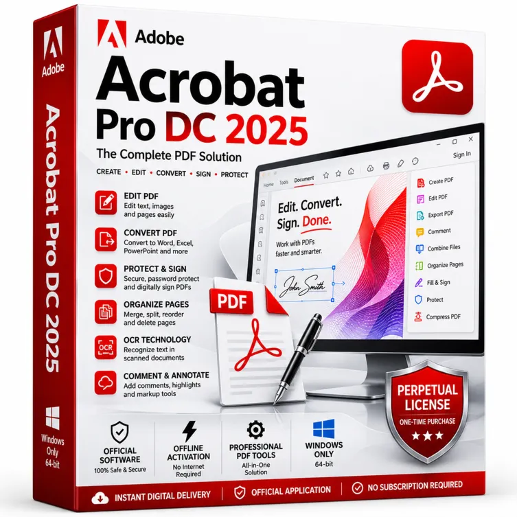 Adobe Acrobat Pro DC 2025 Professional | Ключ бессрочной лицензии
