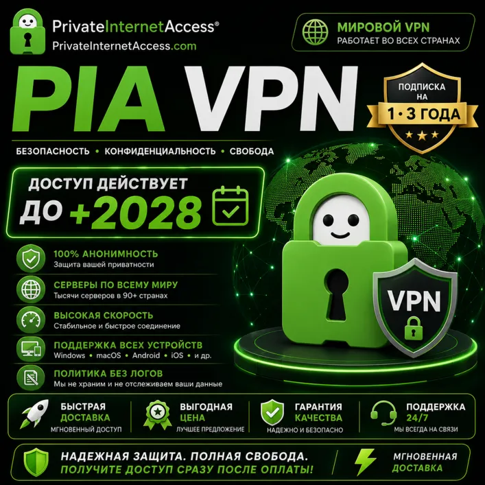 PrivateInternetAccess.com PIA VPN до 2028 года и далее