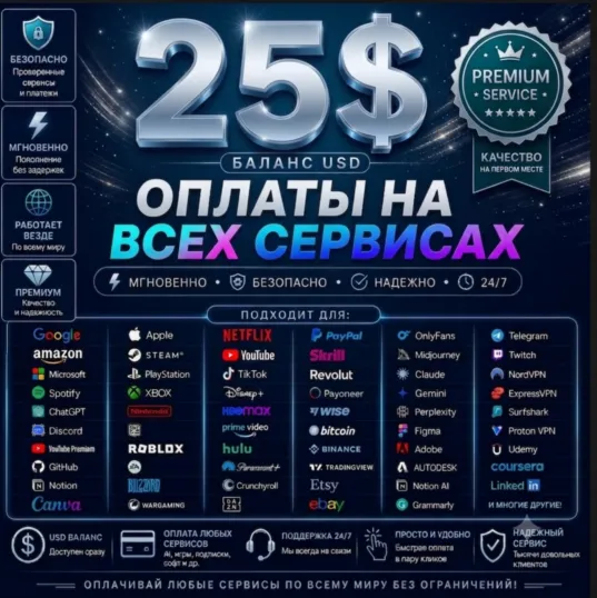 25$ Card GlobalPay in Any Services/CHATGPT️⭐