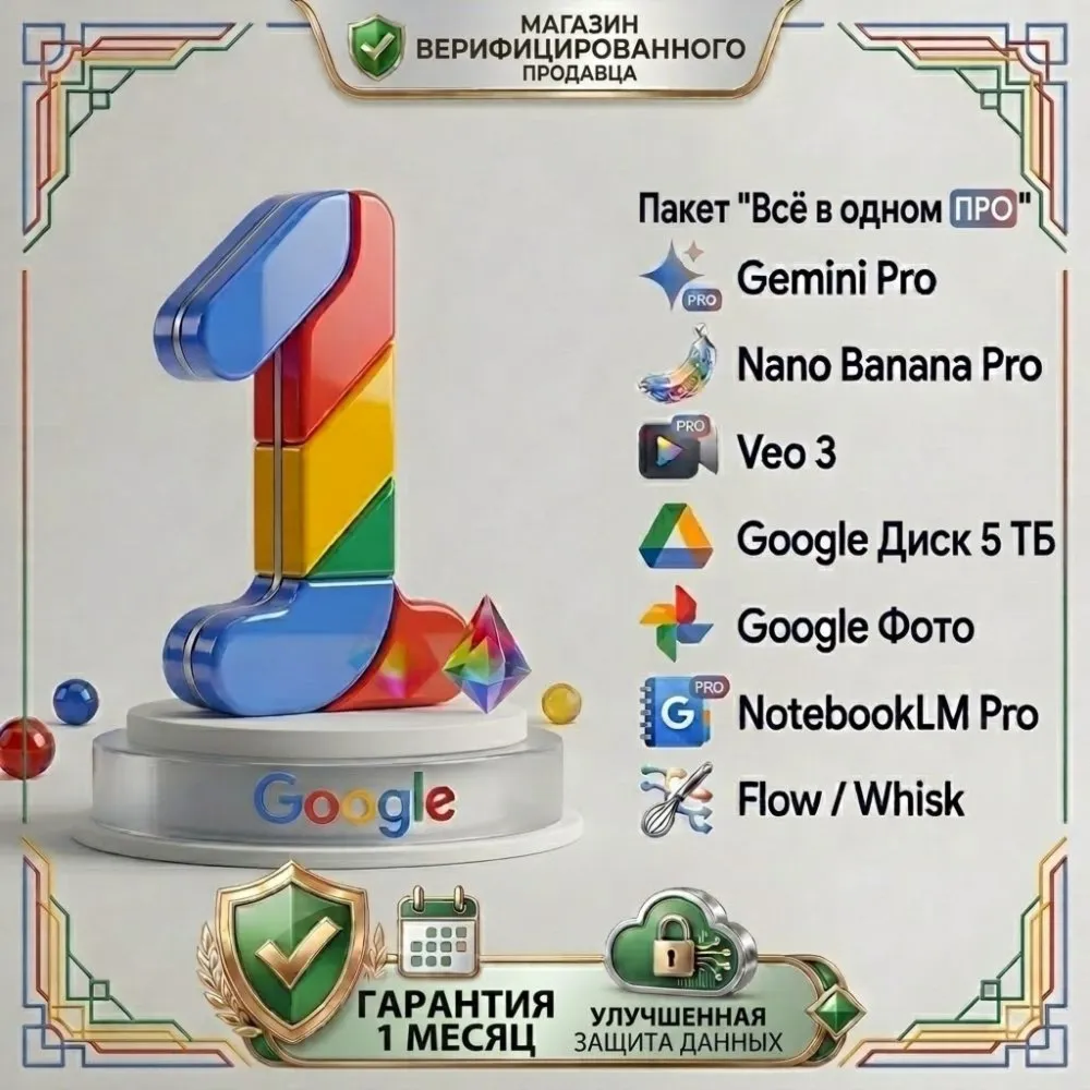 Google AI PRO + Gemini PRO + VEO 3 + Drive 5TB + Lyria + NotebookLM Pro + Nano Banana