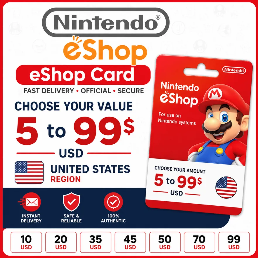 Nintendo eShop Card 10-20-35-45-50-70-99$ USD USA