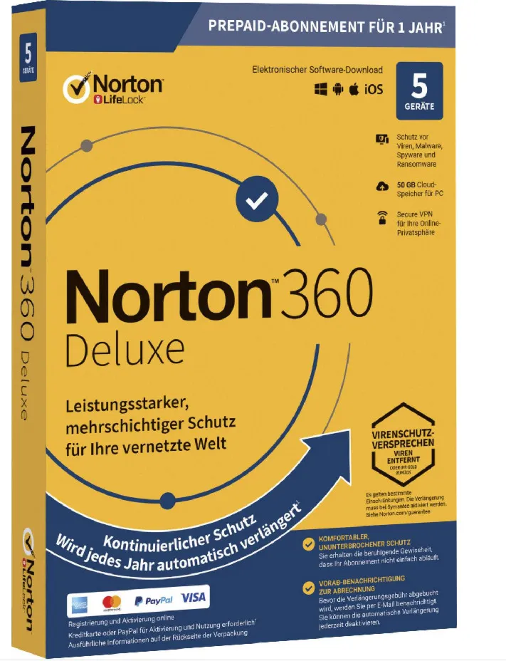 Norton 360 Deluxe  5 devices / 16 месяцев (485 дней)  Global