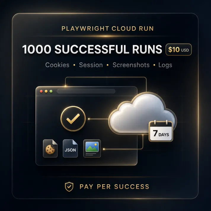  Playwright Cloud Run | 1000 успешных запусков | Экспорт файлов cookie