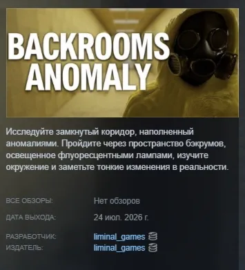 BACKROOMS ANOMALY АВТОДОСТАВКА STEAM РОССИЯ