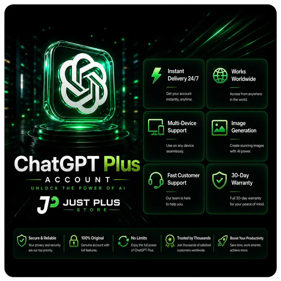 Персональные глобальные аккаунты Chatgpt Plus с полной гарантией 30 дней.
