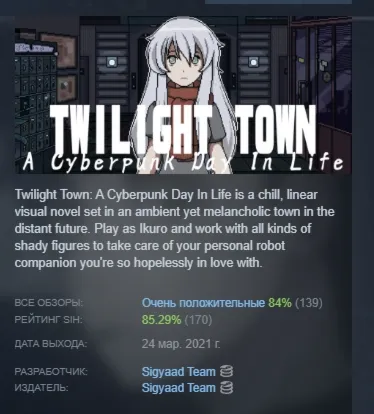 Twilight Town: A Cyberpunk Day In Life АВТОДОСТАВКА STEAM РОССИЯ ЛИЦЕНЗИЯ