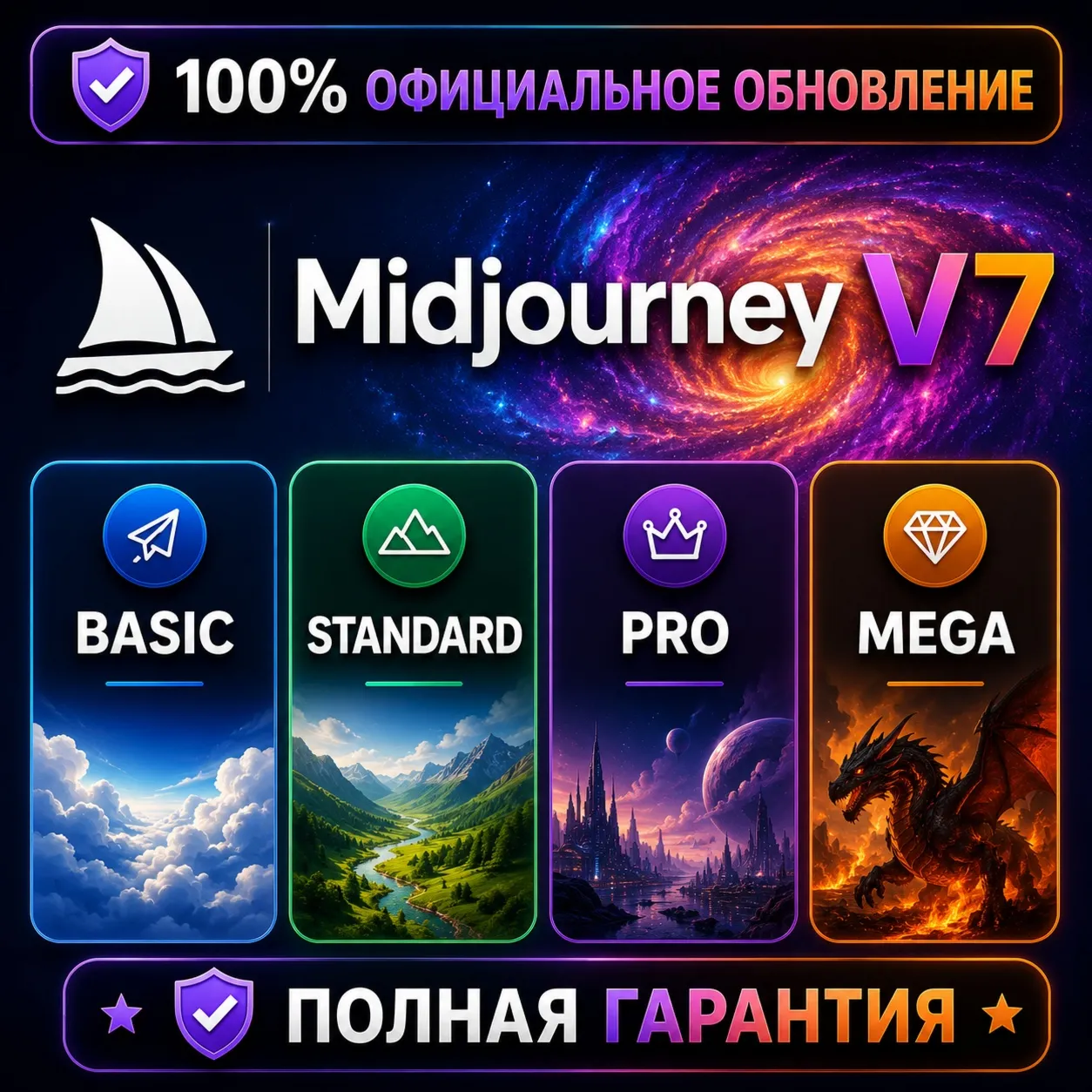 Апгрейд Midjourney V7 Unlimited 1–12 мес | 100% Официальный апгрейд | ПОЛНАЯ ГАРАНТИЯ