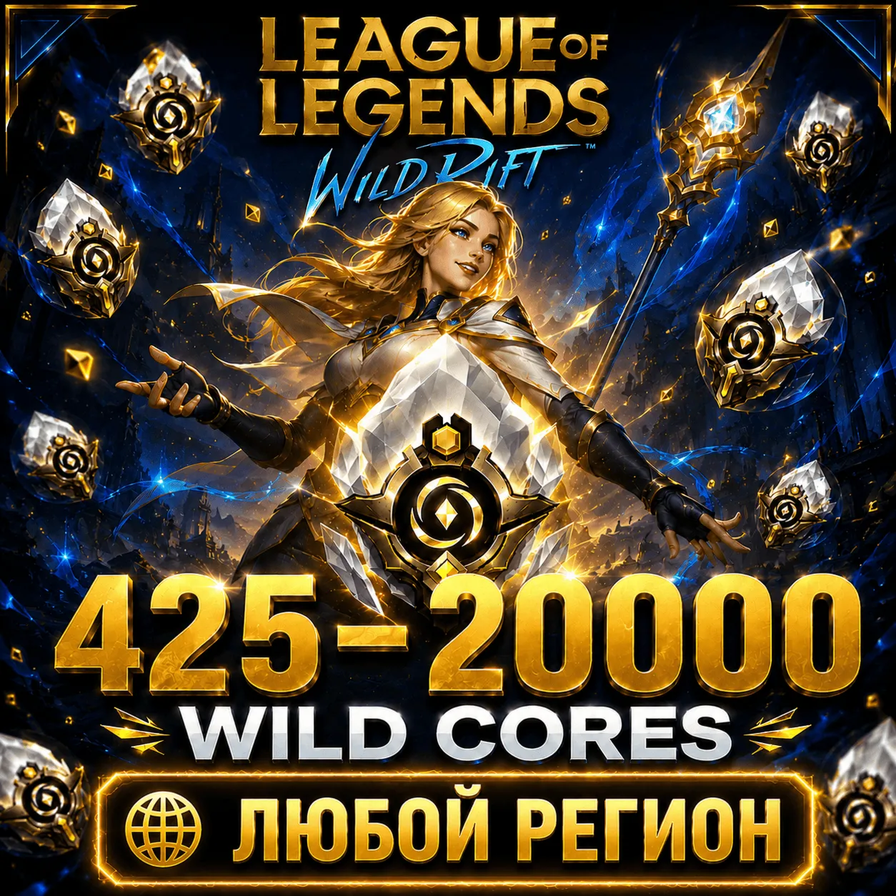 WILD CORES 425 - 10000 | ЛЮБОЙ АККАУНТ | League Of Legends: Wild Rift WC
