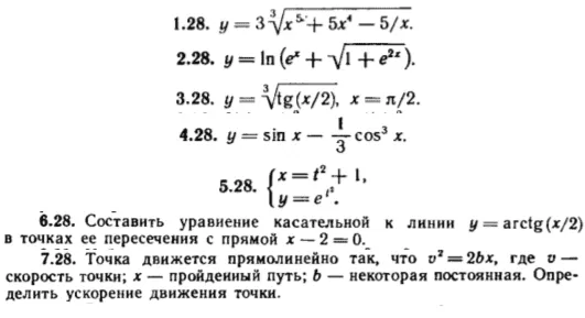 КР Производные Вариант 28