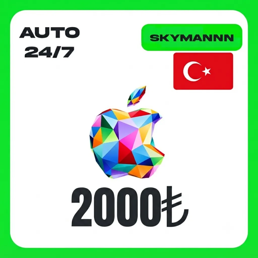 Apple iTunes 2000 TL ТУРЦИЯ ПОДАРОЧНАЯ КАРТА AUTO 24/7