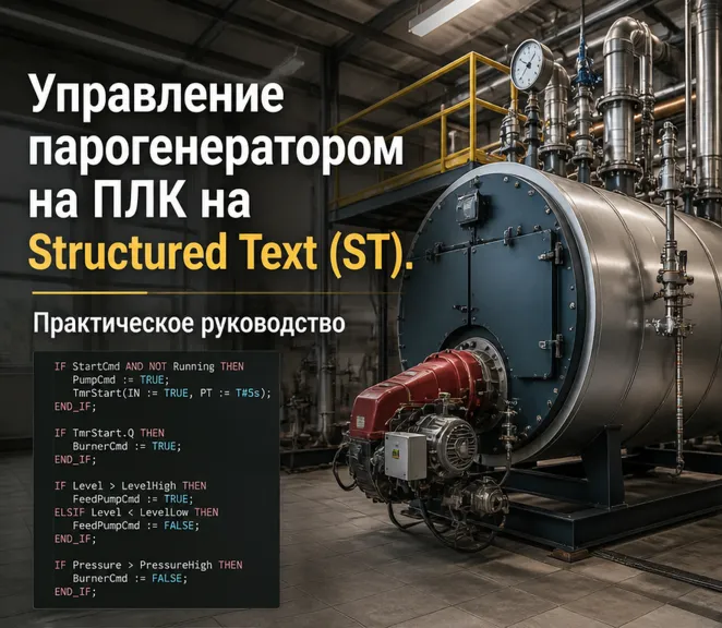 Управление парогенератором на ПЛК на Structured Text (ST). Практическое руководство