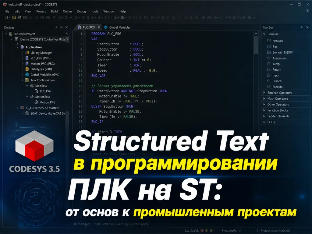 Structured Text в программировании ПЛК на ST: от основ к промышленным проектам