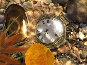 Золотые часы под водой