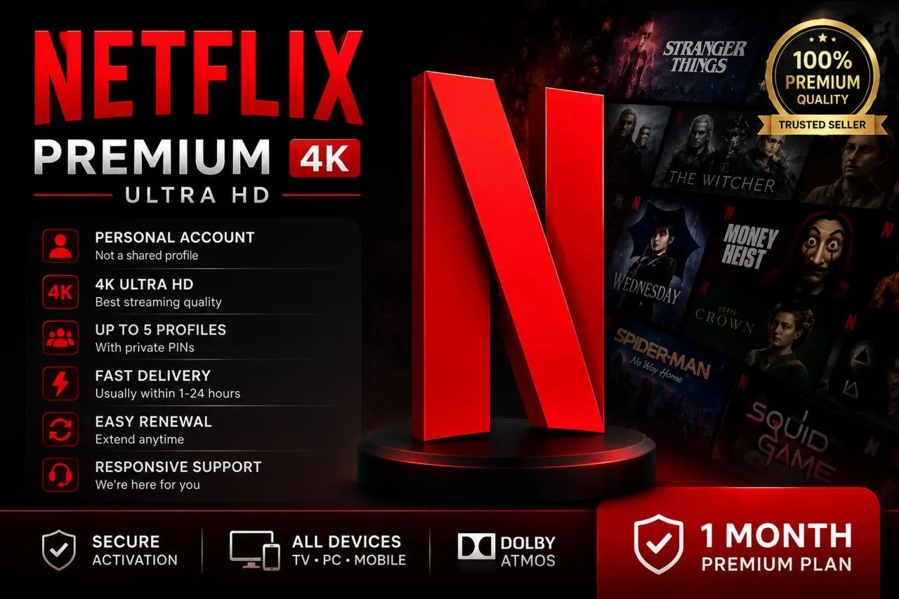 Netflix Premium 4K Ultra HD | Personal Account | Fast Delivery | 1 Month