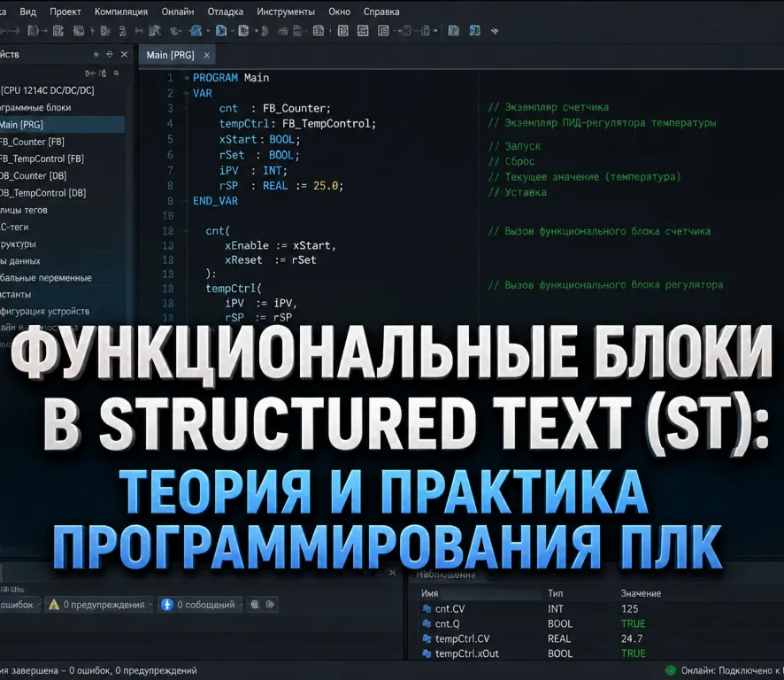 Функциональные блоки в Structured Text (ST): теория и практика программирования ПЛК