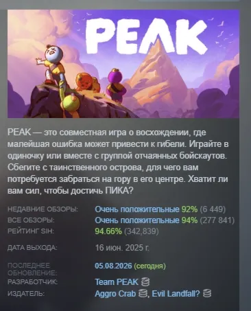 PEAK АВТОДОСТАВКА STEAM МГНОВЕННО ЛИЦЕНЗИЯ