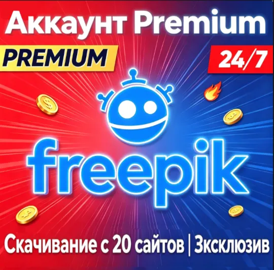 Премиум-доступ Freepik |ПОЛНЫЙ ДОСТУП| Лицензия на скачивание на 30 дней |