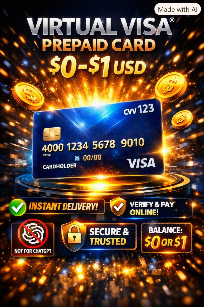 Виртуальная предоплаченная карта Visa® | Баланс $0–$1 USD | Мгновенная достав