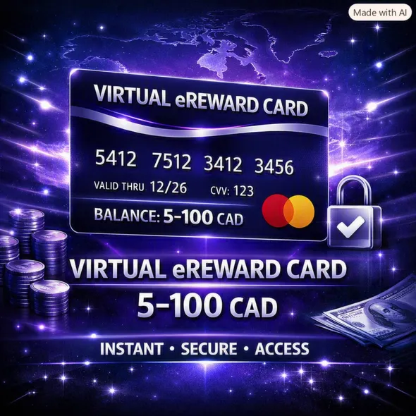 Виртуальная карта | Mastercard® eReward Prepaid | 5–100 CAD | Канада/США