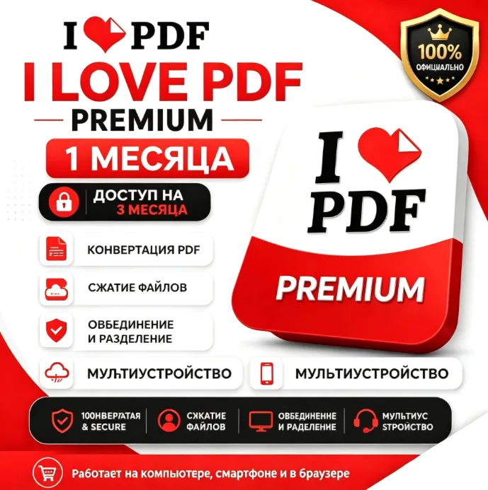 iLovePDF Premium Access 1 месяц счет