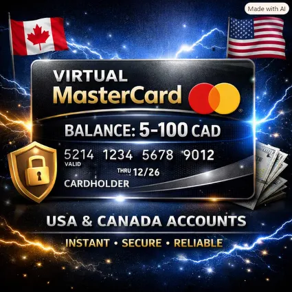 💳 Виртуальная карта MasterCard | 🛍 ️ Баланс 5–100 CAD | Аккаунты США и Канады 🔥