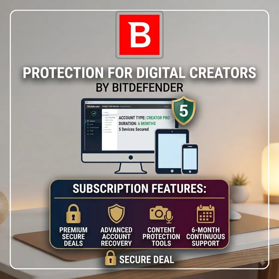 Bitdefender Security For Creator 6 месяцев Личный Аккаунт | 5 Устройств ️