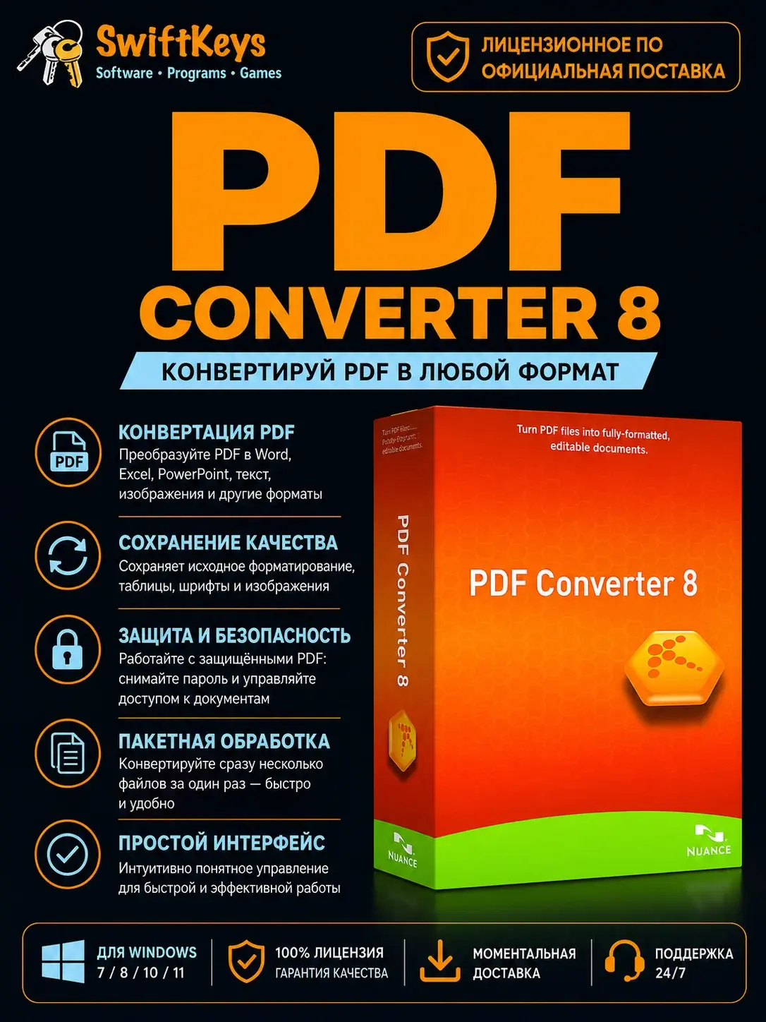 Nuance PDF Converter Enterprise 8 - Ключ активации