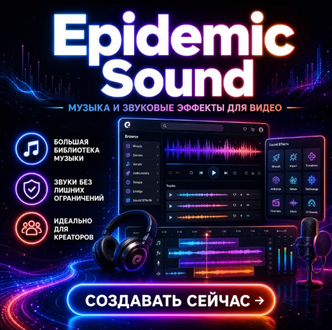 Epidemic Sound Коммерческий общий аккаунт 1 месяц