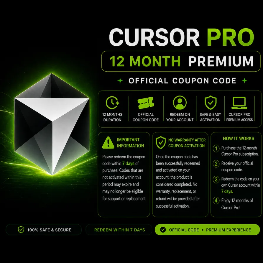 Cursor AI PRO — 12 месяцев | Апгрейд вашего аккаунта — Быстрая доставка