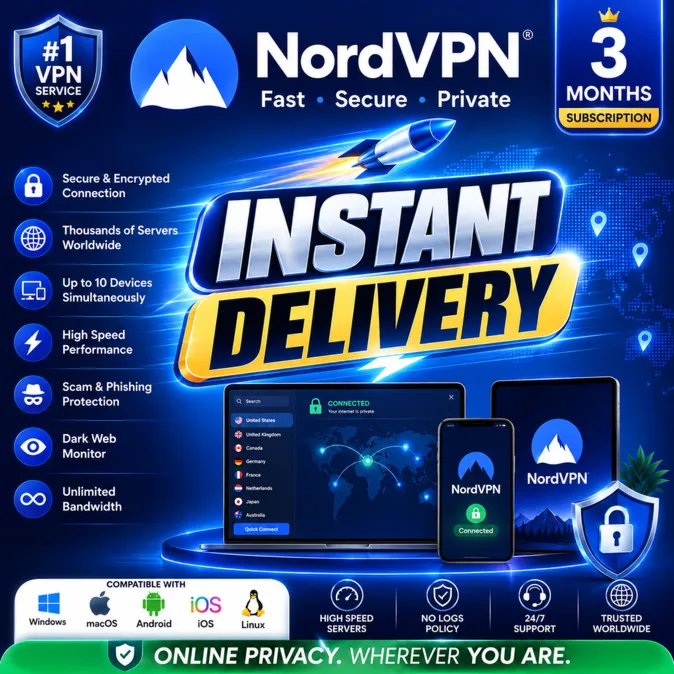 NordVPN Premium | 3 Месяца | Личный Аккаунт / Ссылка Активации | Автовыдача