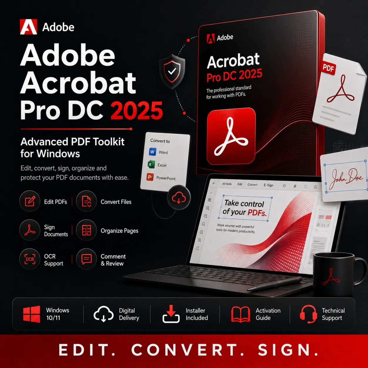 Adobe Acrobat Pro DC 2025 Professional | Ключ бессрочной лицензии