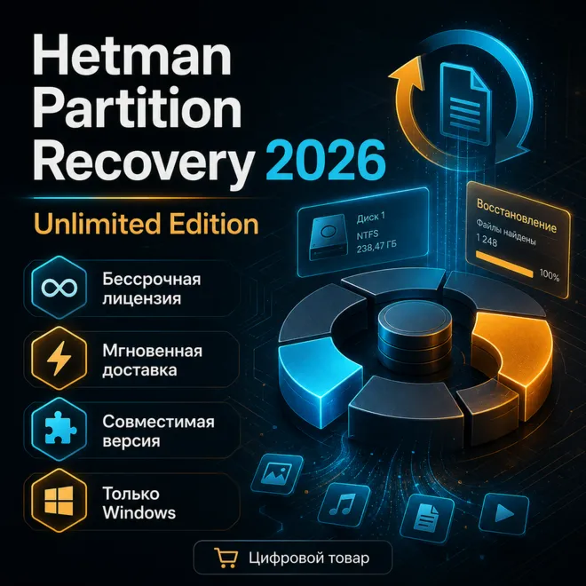 Hetman Partition Recovery 2026 Unlimited Edition | Бессрочная лицензия | Windows