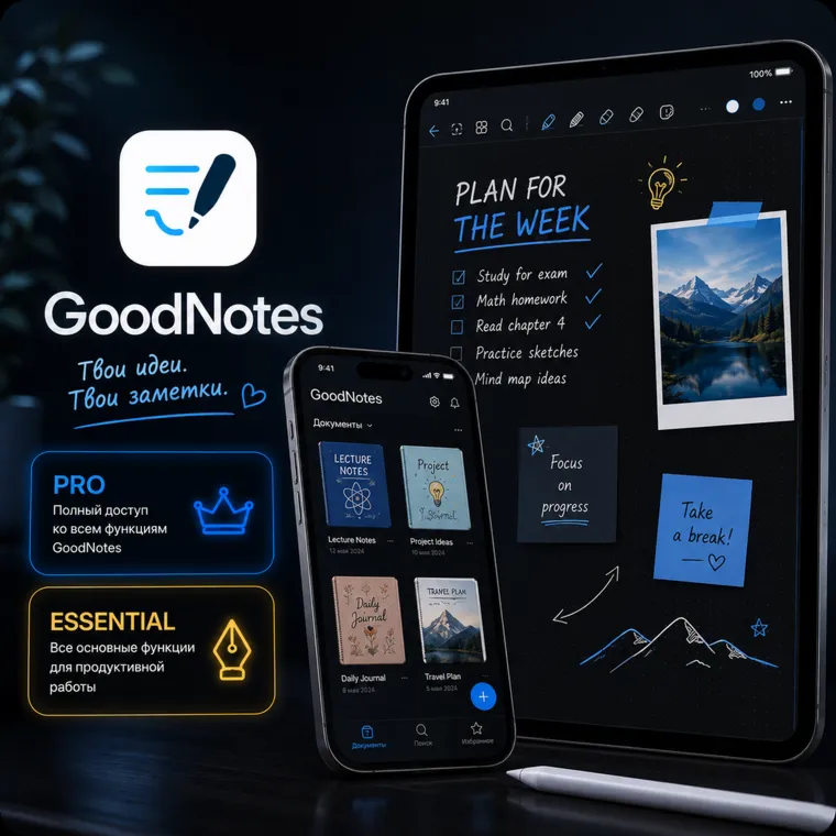 Goodnotes Essential ЛИЧНАЯ ПОДПИСКА ГОД iPhone ios AppStore iPad Гуднотес Гуднотс