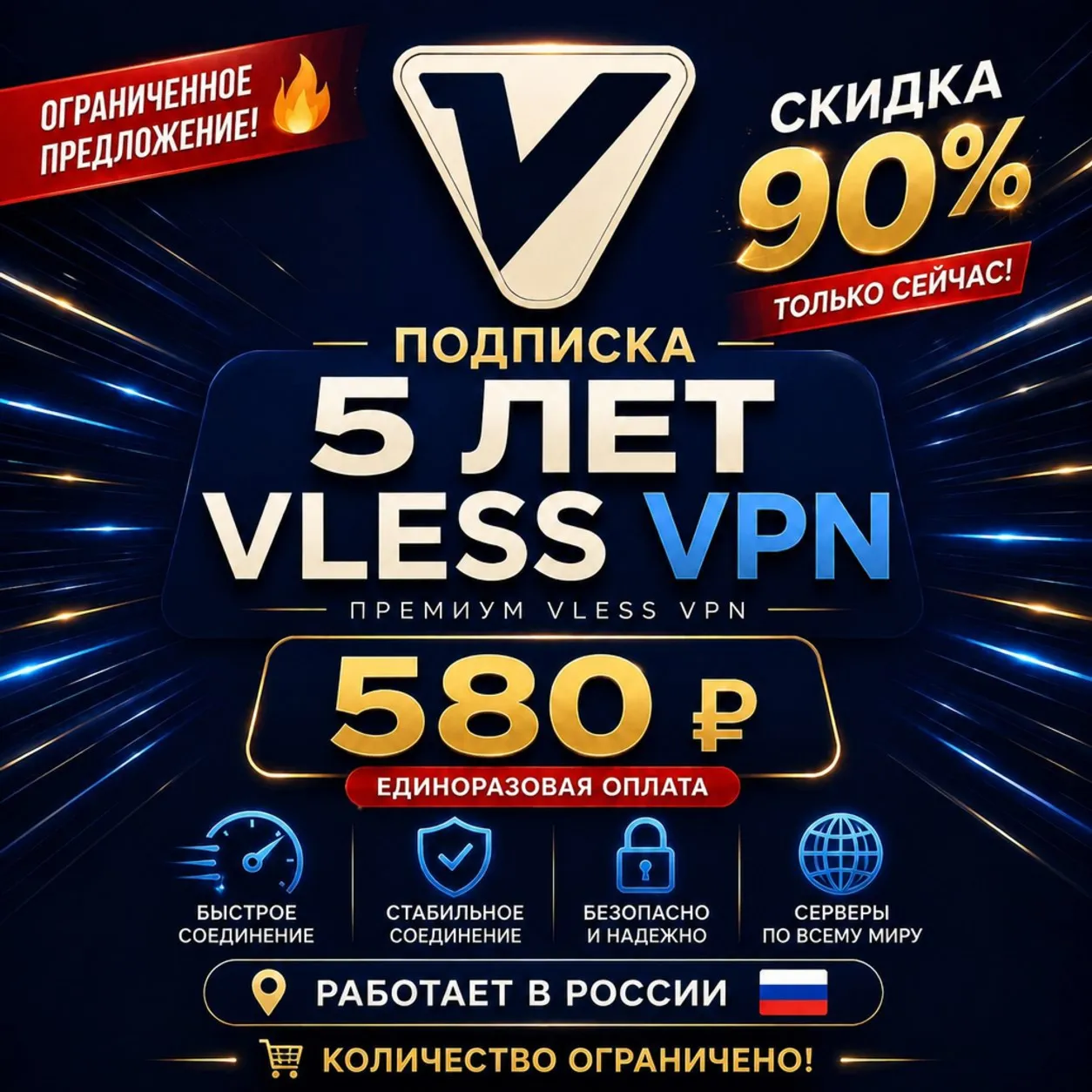 90% СКИДКА 5 ЛЕТ VPN VLESS | БЕЗЛИМИТ | XRAY | HIDDIFY | HAPP | V2RAYTUN | MEOWIX