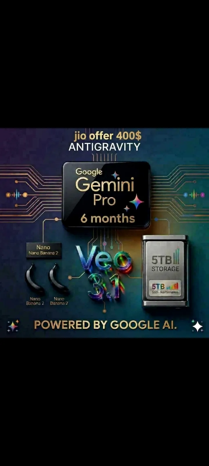 Google Gemini pro / activation link / 5TB storage/full warranty