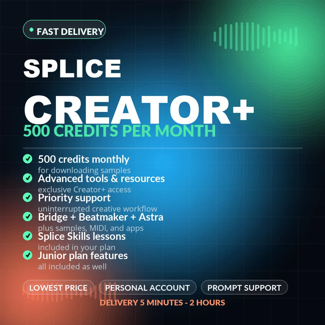 Splice Creator+ 500 CREDITS QUICKLY