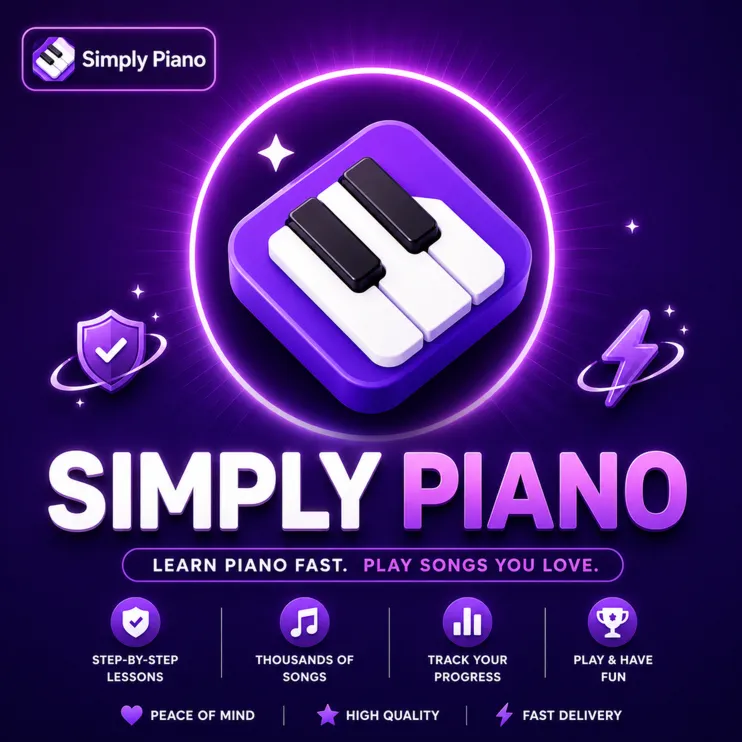 Simply Piano &amp; Premium подписка на 1 месяц, быстро