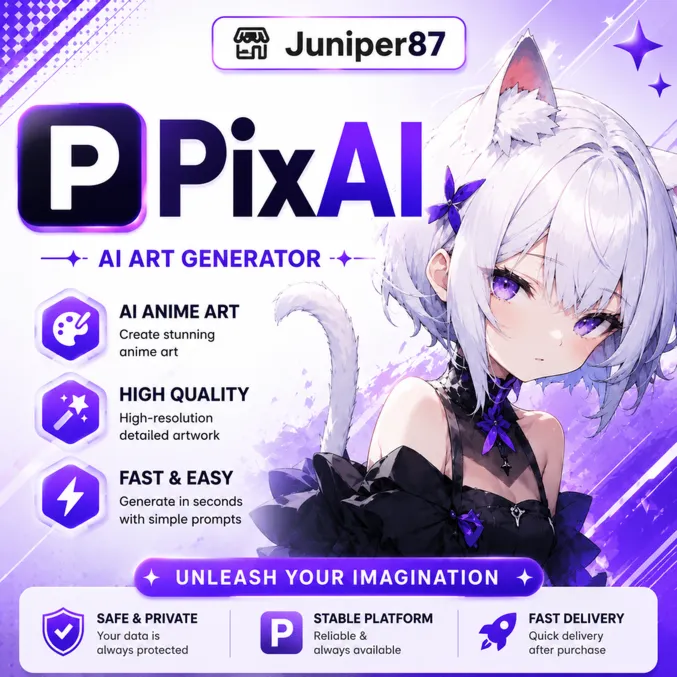 Продление подписки PixAI PLUS на 1 месяц | pixai.art