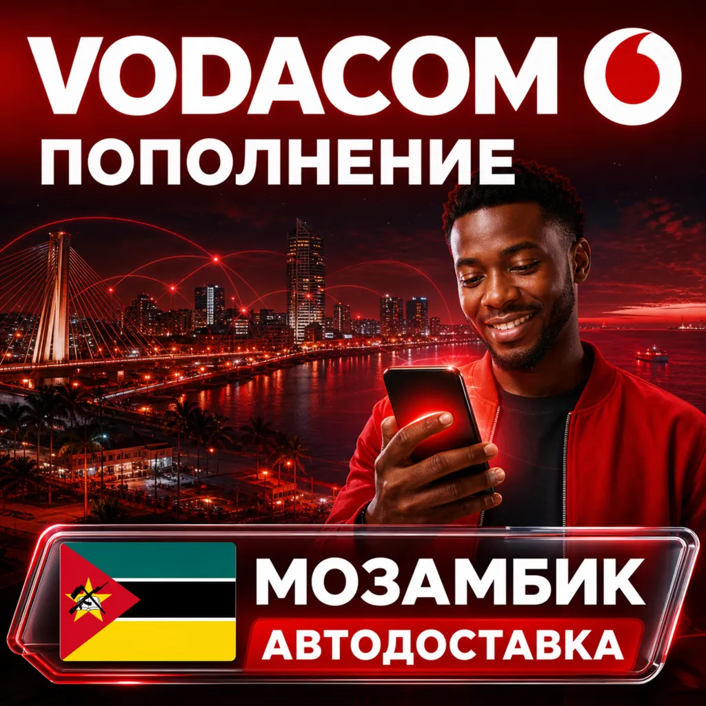 Vodacom Мозамбик | Пополнение баланса | Автодоставка