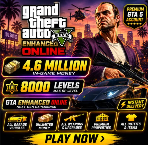 GTA 5 Enhanced Онлайн Кастомный аккаунт• 4.6 Миллион $ 8000+ LVL + Почта